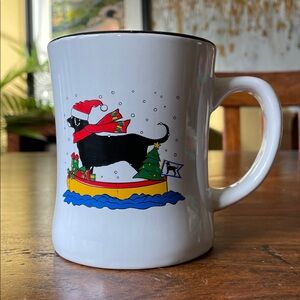 The Black Dog in Boat Coffee Mug Cup Martha’s Vineyard Souvenir Christmas